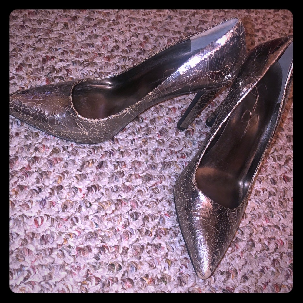 Jessica Simpson silver stiletto